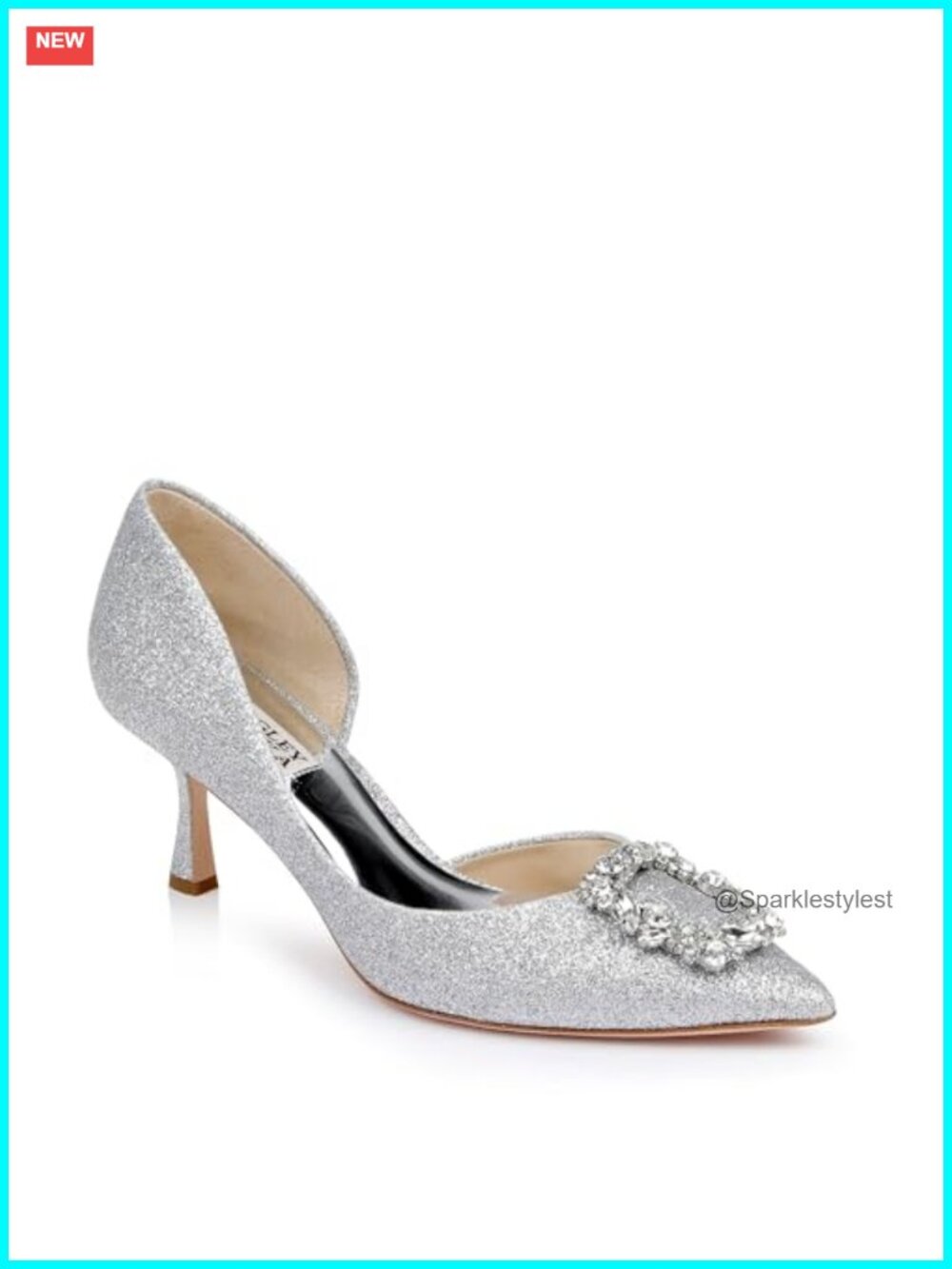 Kitten Heels with Crystal Buckle Leather Lining Dress Pumps